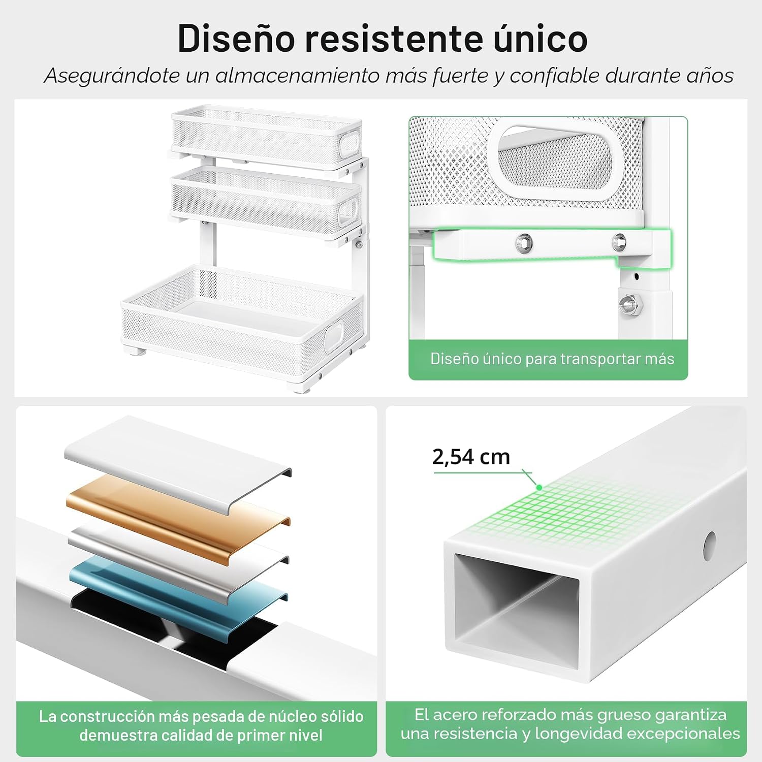 Kitstorack Organizador para debajo del fregadero, paquete de 2 esta...