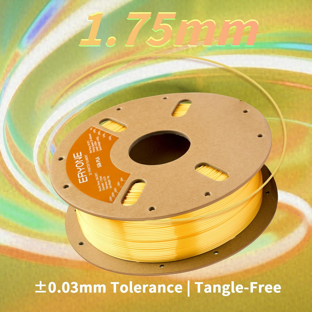 ERYONE Filamento PLA de seda para impresora 3D de 0.069 in +\/- 0.0...