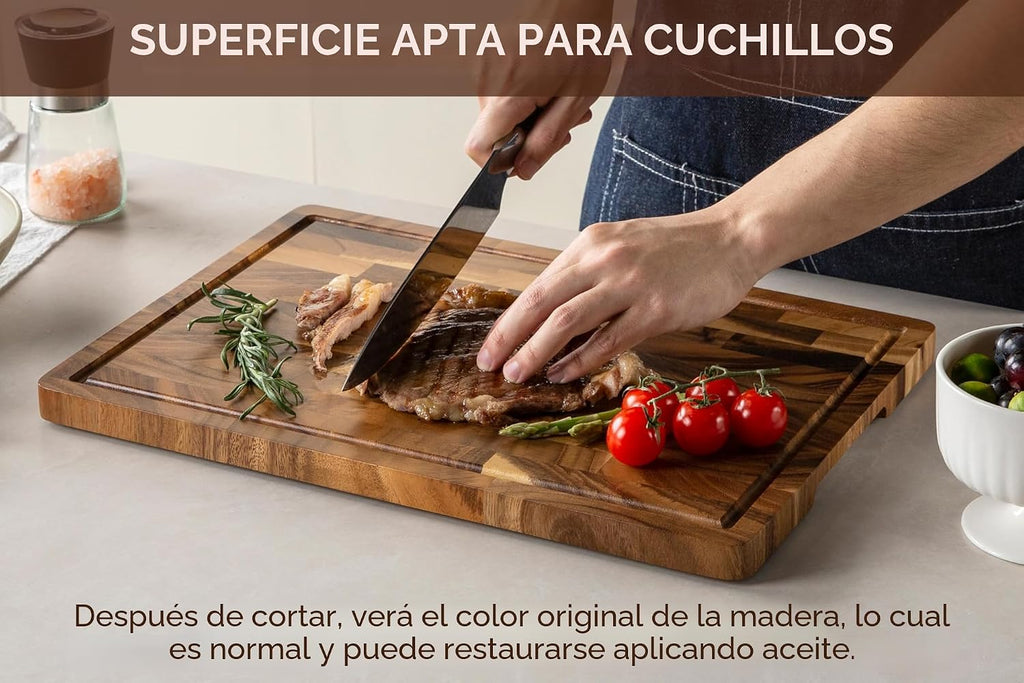 THETCHRY Tablas de cortar de madera de nogal para cocina, tabla de...