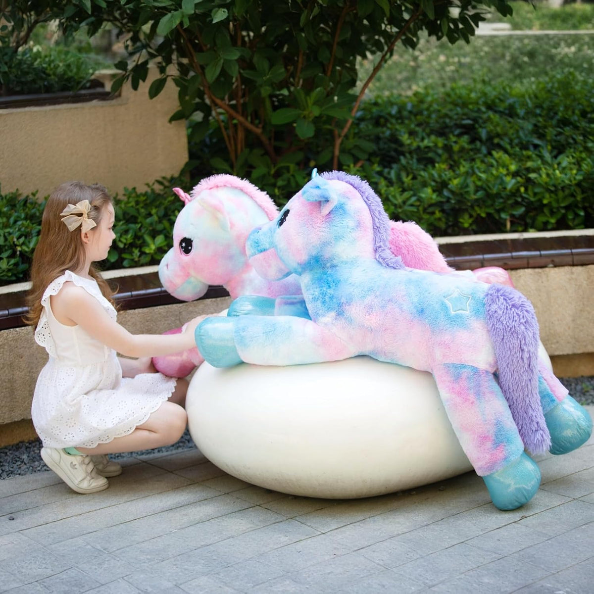 Tezituor Peluche de unicornio gigante de 43 pulgadas, juguetes de u...