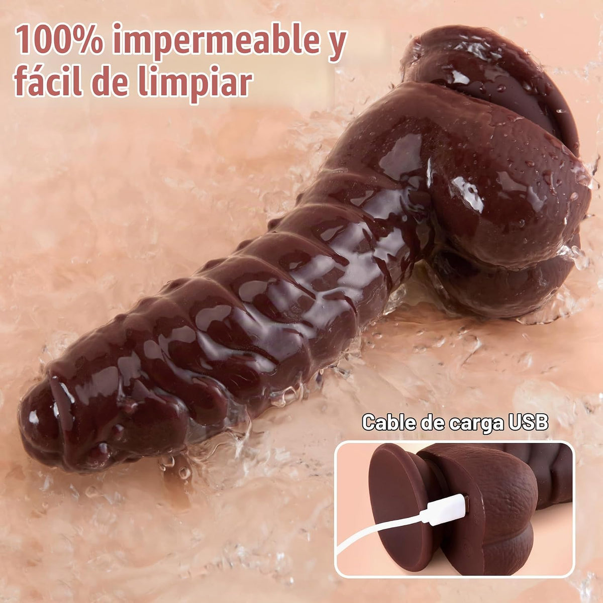 Juguetes sexuales Vibrador realista de silicona suave con ventosa f...