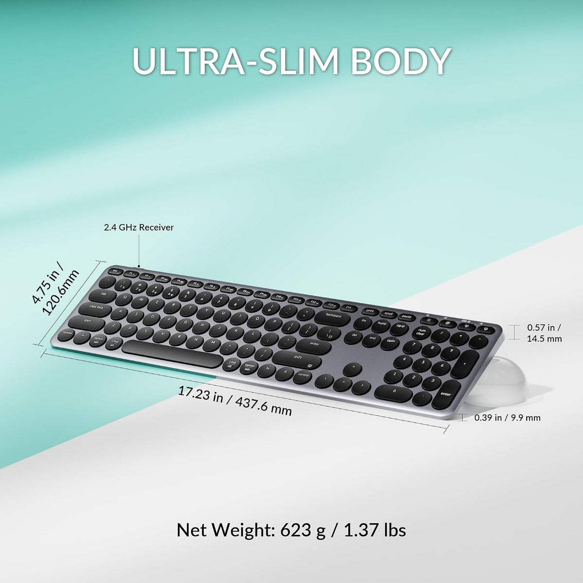 Keychron B5 Pro Teclado inalámbrico ultradelgado de tamaño completo...