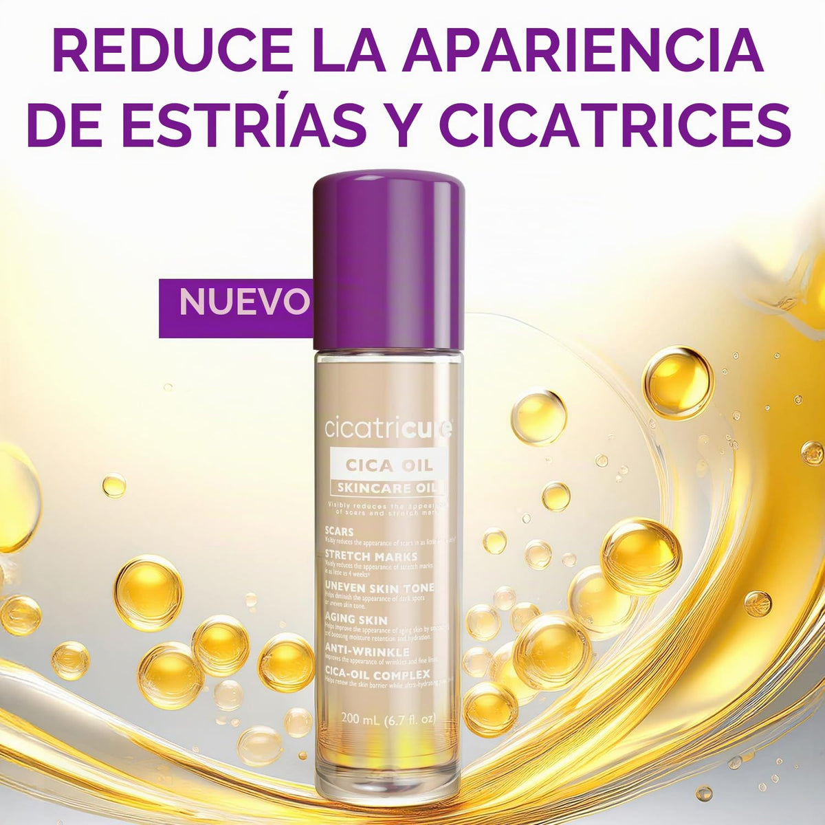 Cicatricure Aceite de cica para estrías y cicatrices, aceite corpor...