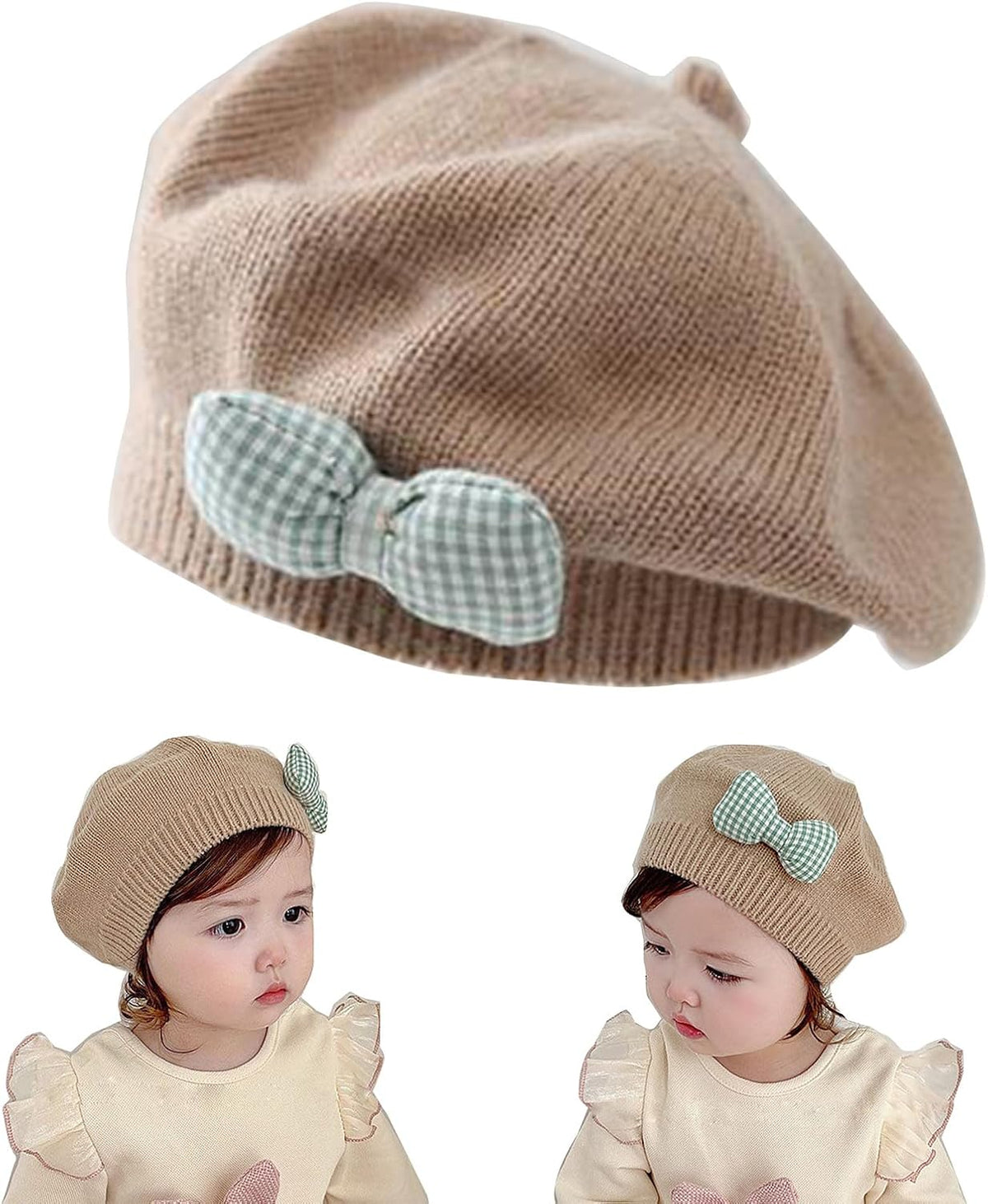 Thereisno Boina de punto linda para niña, gorro suave y cómodo, ele...