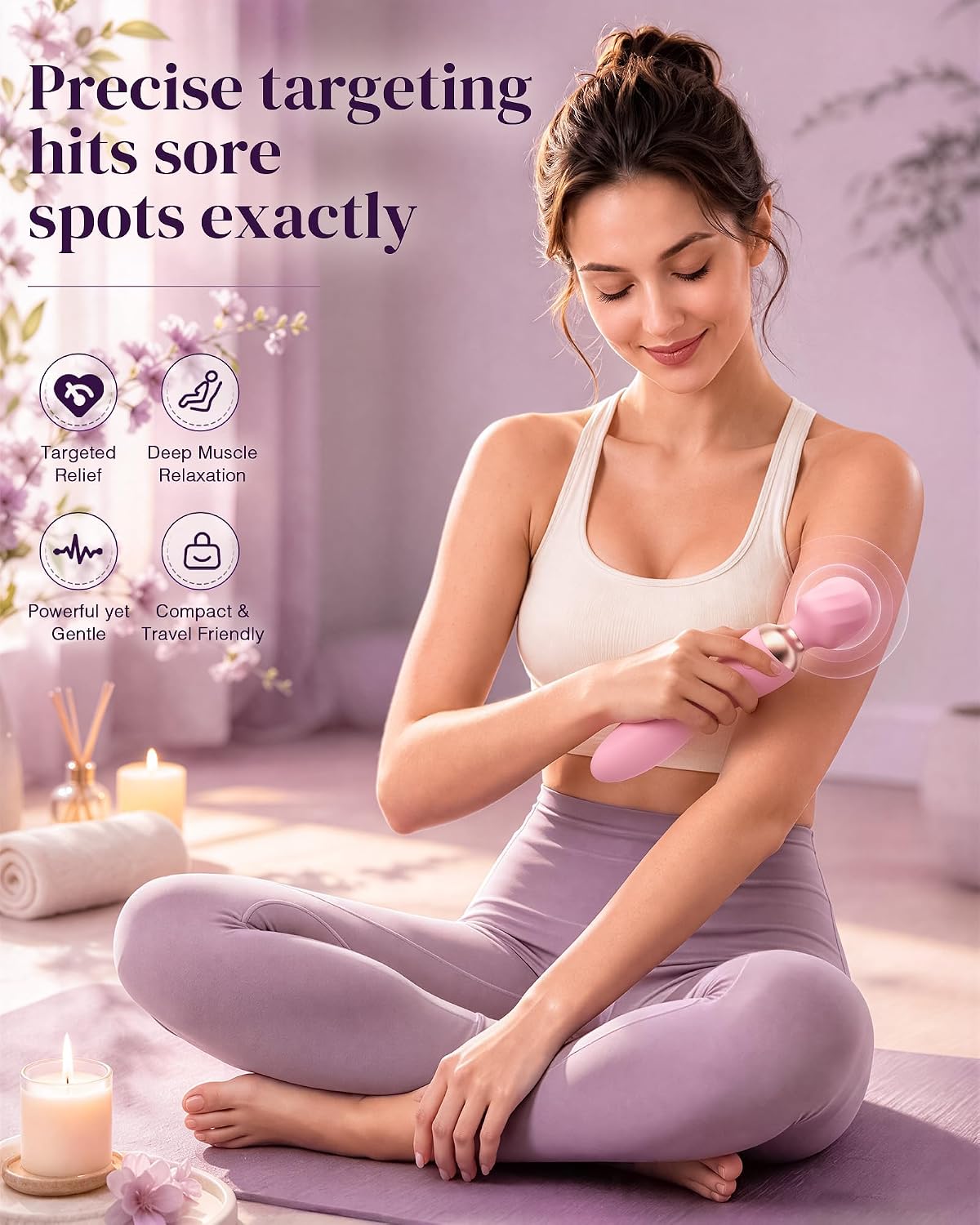 MOOLIGIRL Masajeador de mano vibrador de doble extremo, herramienta...