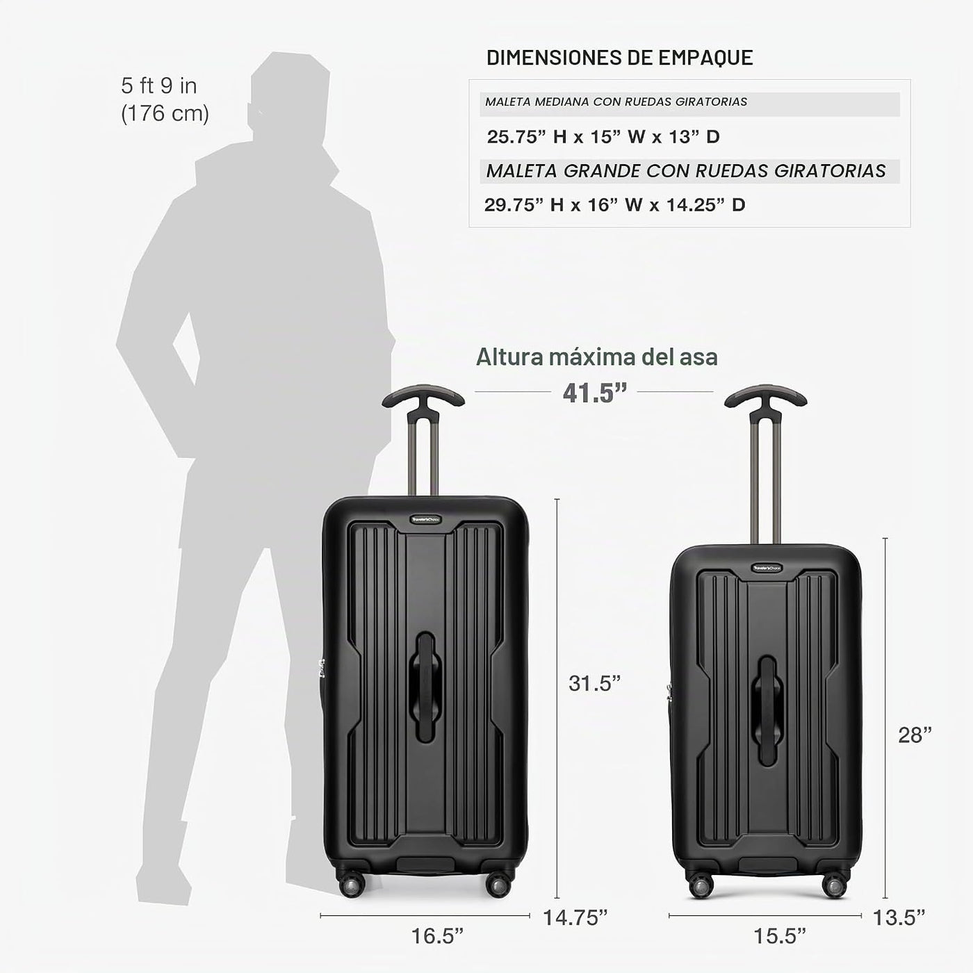 Traveler's Choice Ultimax II Maleta Baúl con Ruedas Giratorias...