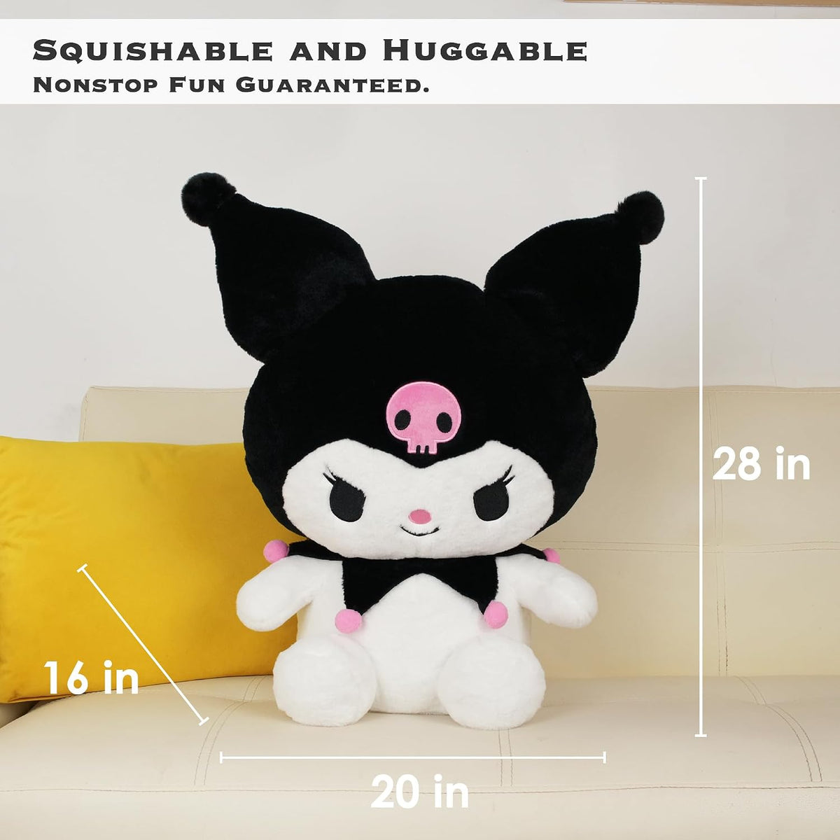 Juju - Peluche Kawaii negro (28 pulgadas), lindos animales de peluc...