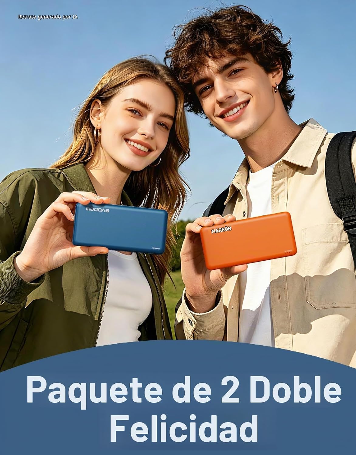 Paquete de 2 cargadores portátiles, banco de energía de 10000 mAh,...