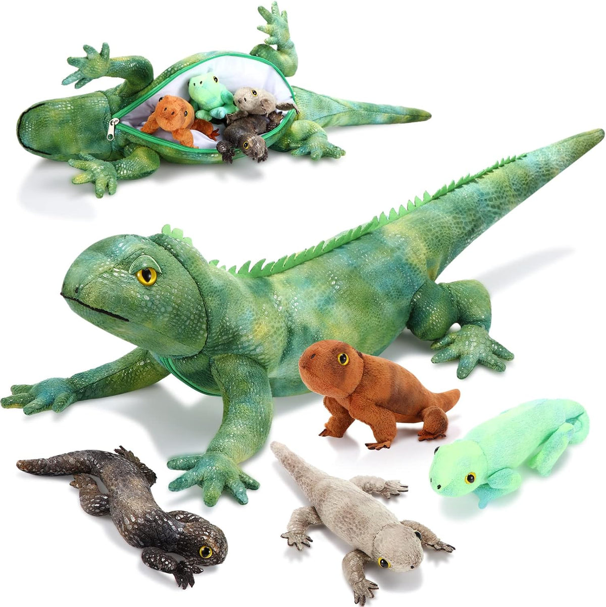 HyDren Juguete de peluche de lagarto de 26 pulgadas de Iguana de pe...