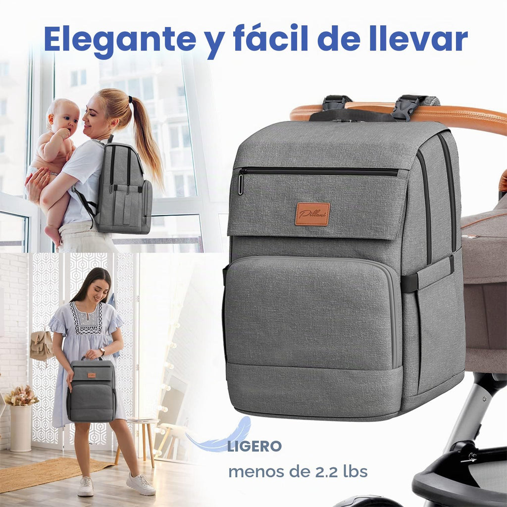 PILLANI - Mochila grande para llevar pañales de bebé, para viajar,...