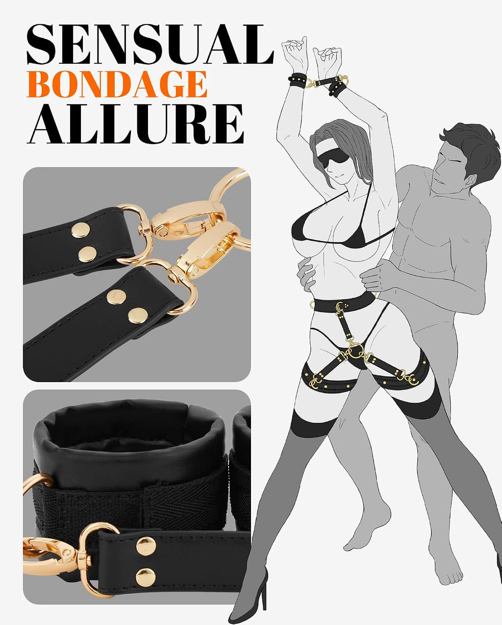 UTIMI Sex Bondage BDSM Kit de Restricciones para Adultos SM Juego d...