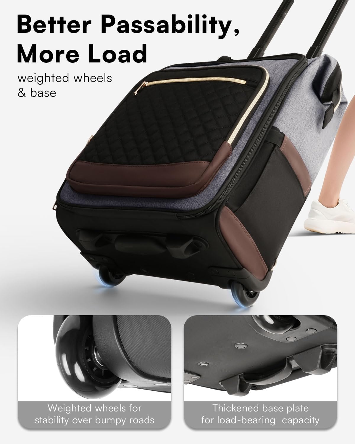 Arcoyard Mochila con ruedas para mujer, mochila de viaje de 16 pulg...