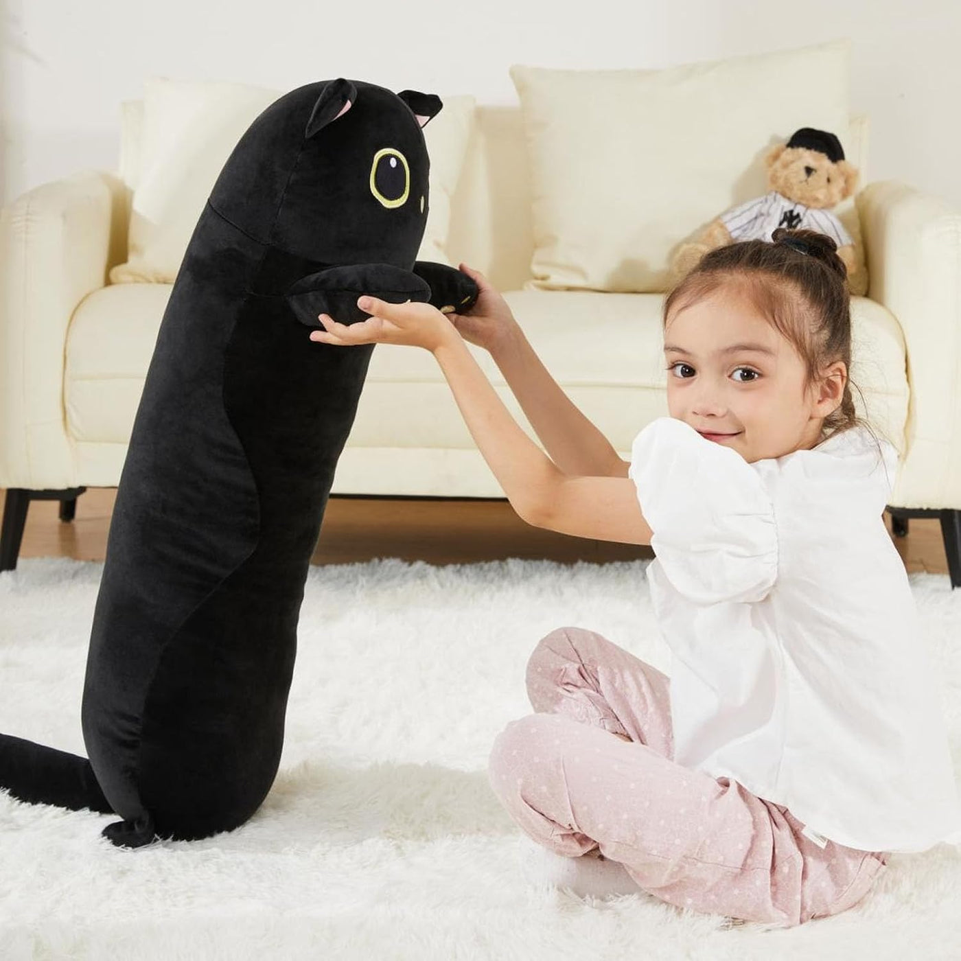 TPVV Animal de peluche de gato gigante de 31,5 pulgadas, juguete de...