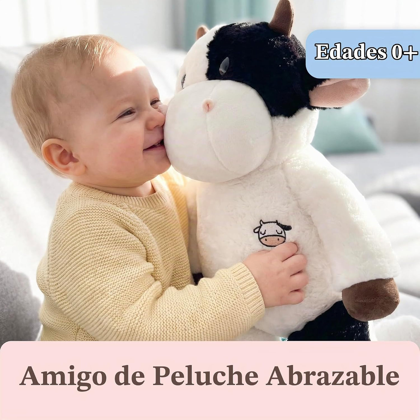 IKASA Juguete de peluche de vaca grande, 18 pulgadas, juguetes espo...