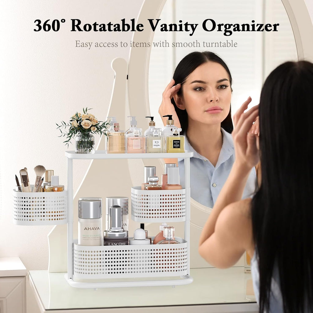 KINGRACK - Organizador de metal para mostrador de baño, estante gir...