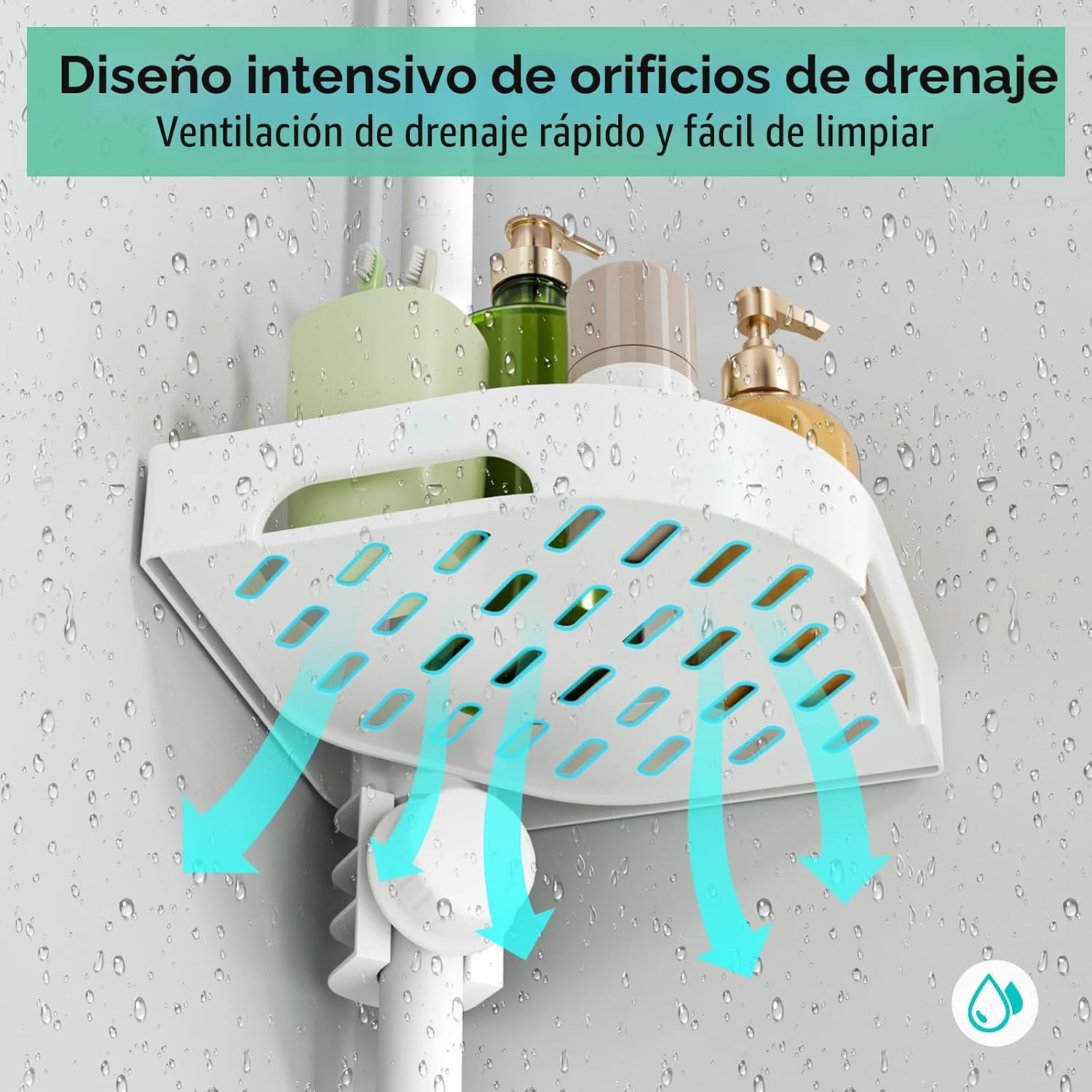 shuang qing Organizador de esquina para ducha de 4 niveles con post...