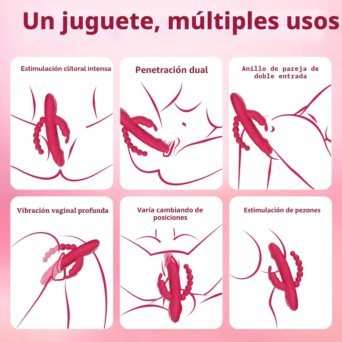 Conejo Vibrador para Punto G, Consolador Adulto Juguetes Sexuales p...