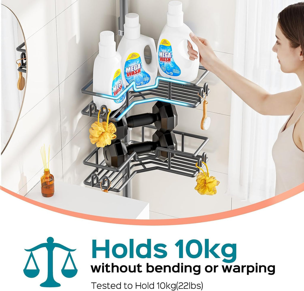 HAMITOR Almacenamiento de baño ajustable de 4 niveles: estante de t...