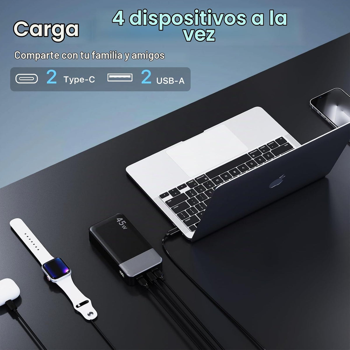 NOBIS Cargador portátil, 45W 20000mAh Power Bank y 35W 10000mAh Pow...
