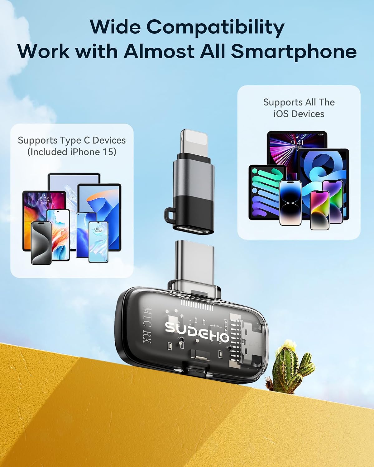 Micrófonos inalámbricos Mini Lavalier para iPhone iPad Android con...