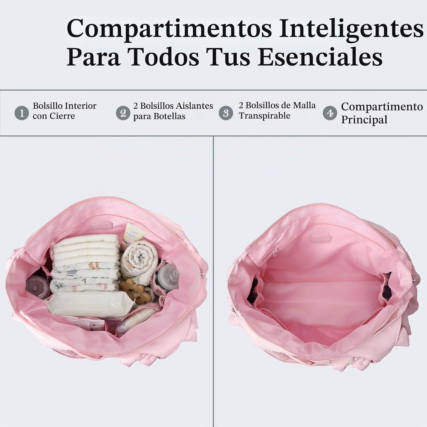 MOMINSIDE Bolsa de pañales de hospital para mujer, bolsa de bebé gr...
