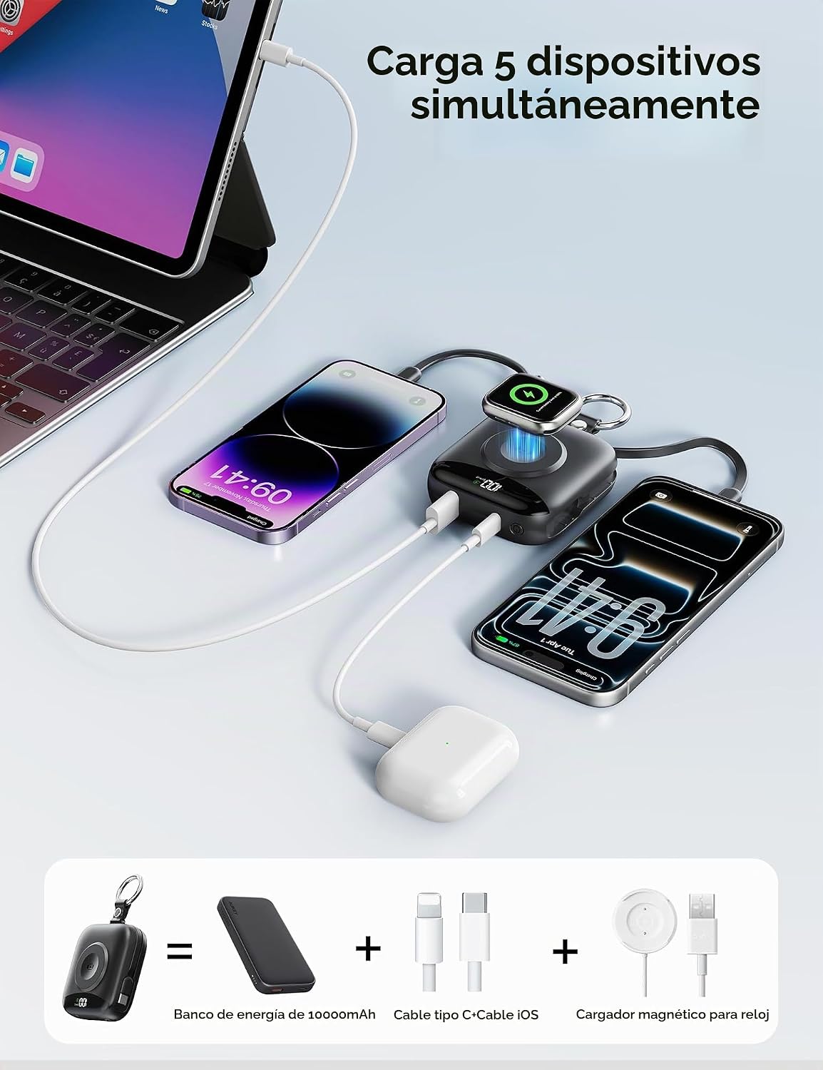 BLJIB Cargador portátil 10000mAh 22.5W Banco de energía incorporado...