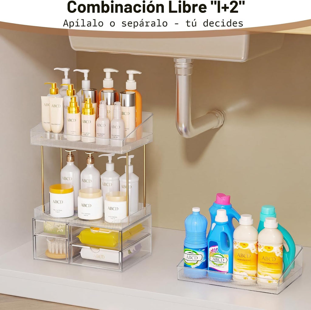 SNSLXH Organizador de maquillaje transparente de 4 niveles para | O...