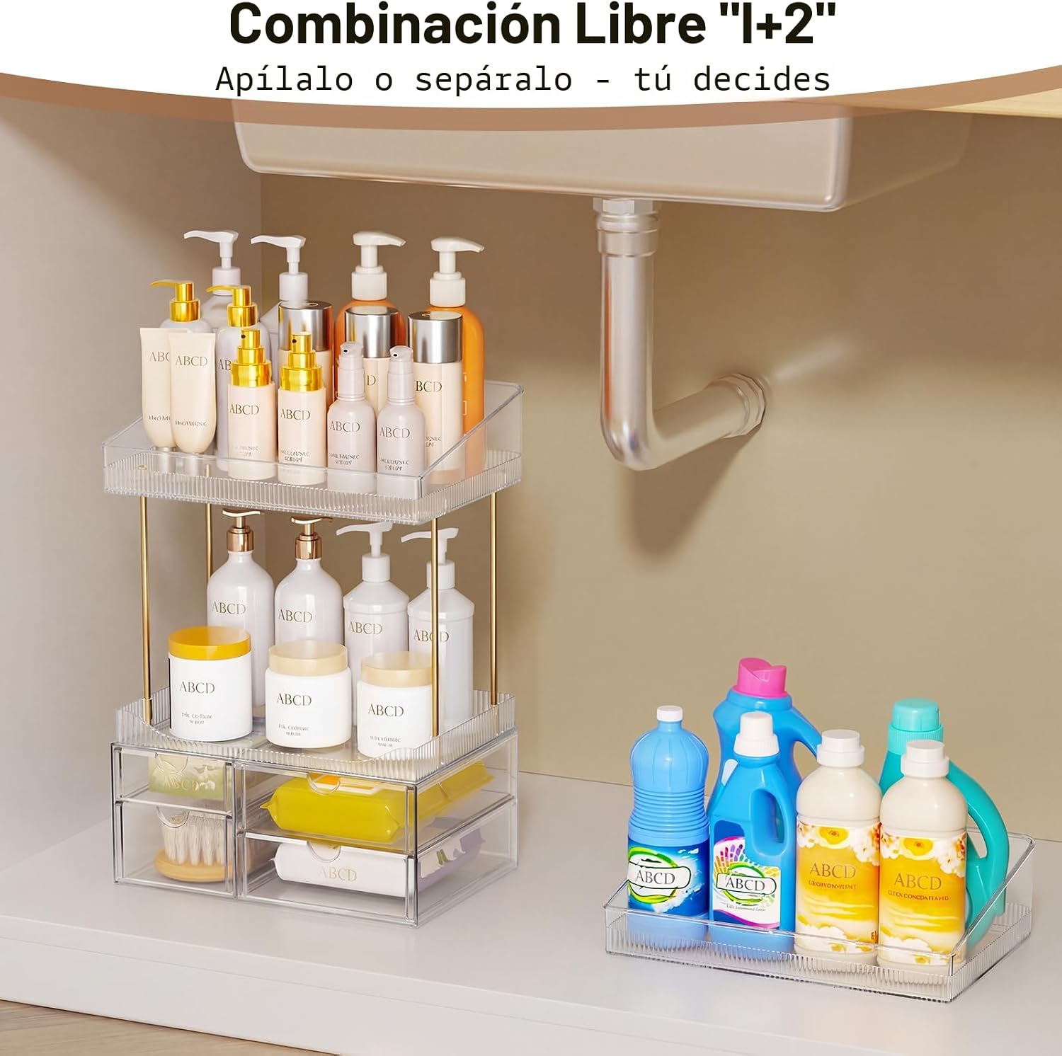 SNSLXH Organizador de maquillaje transparente de 4 niveles para | O...