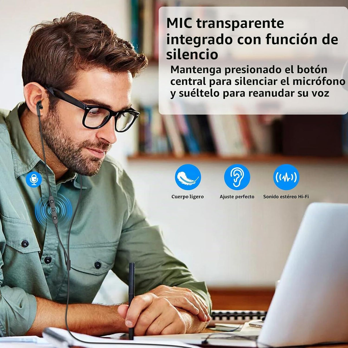 AIAUXAI Auriculares USB para PC,Auriculares con micrófono para comp...