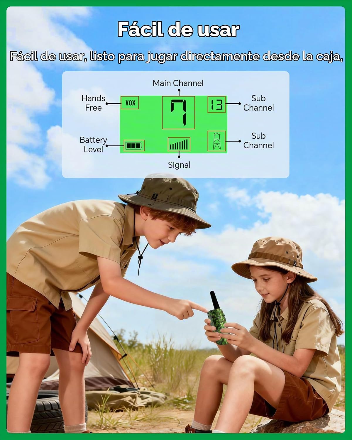 Walkie Talkies para niños, juguetes al aire libre para niños de 3 a...