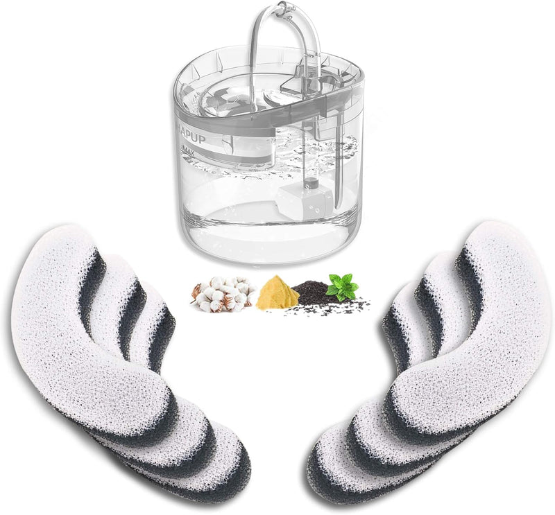 Filtro de fuente de agua para gatos, 6 piezas, filtro de fuente de...