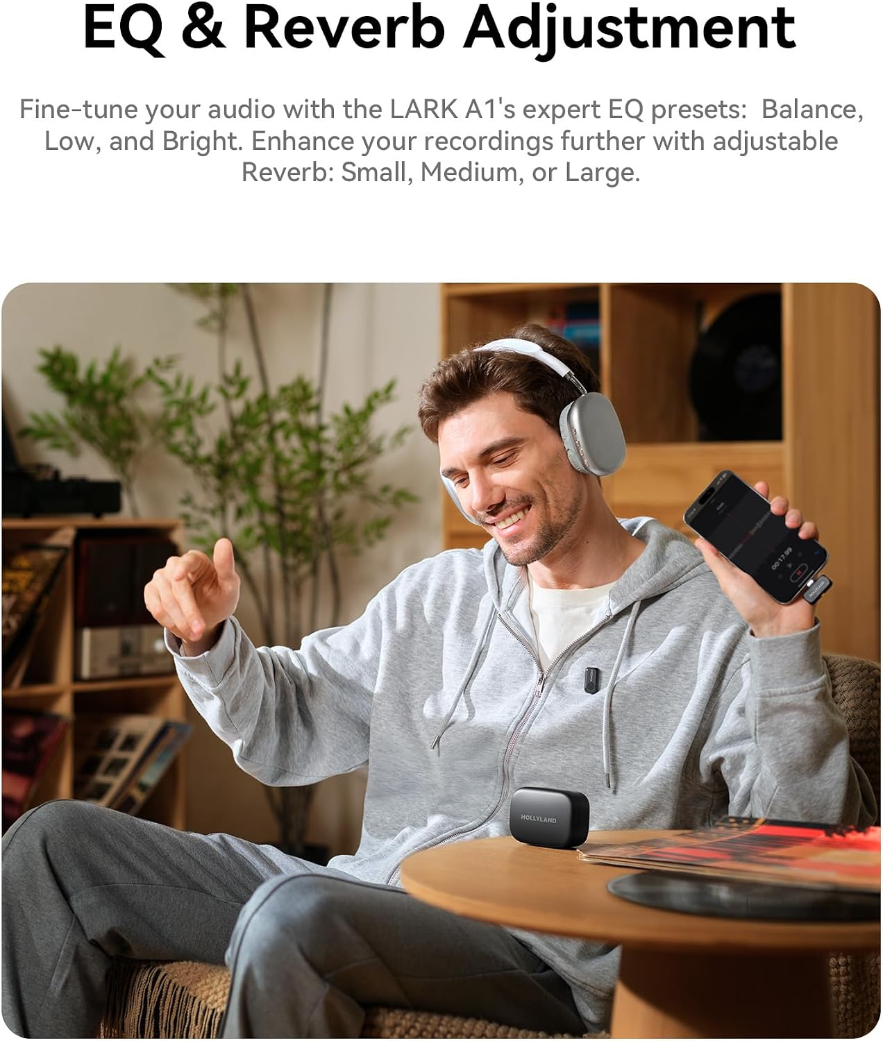 Hollyland Lark A1 Mini micrófono inalámbrico para iPhone y Android,...