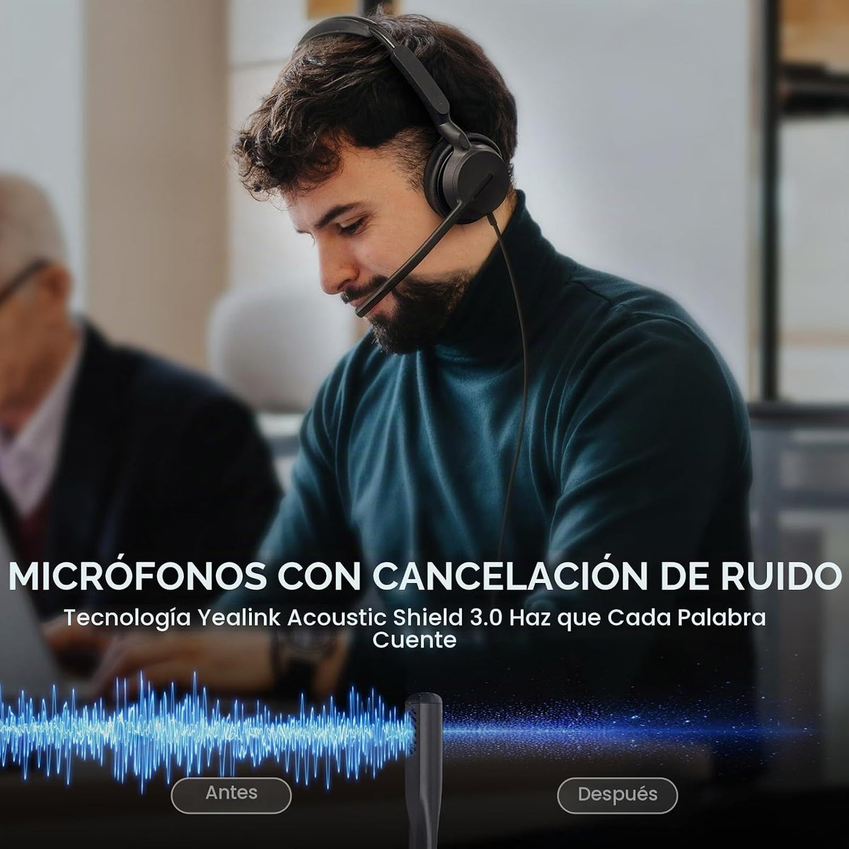 Yealink Auriculares con cable UH42 USB-C\/A,Micrófono con cancelaci...