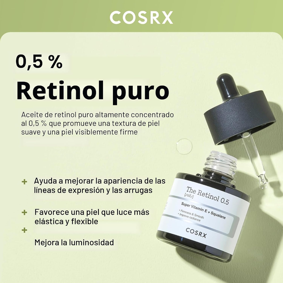 COSRX Aceite de retinol 0.5, suero antienvejecimiento, líneas finas...