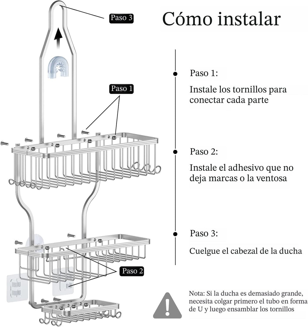 YASONIC Organizador de Ducha Colgante - Organizador de Ducha que Nu...