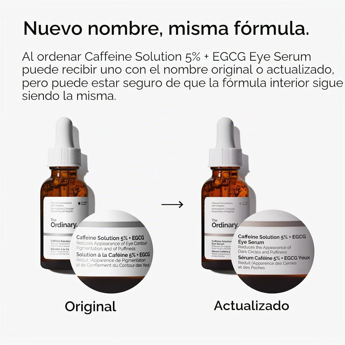 The Ordinary Caffeine Solution 5% + EGCG Eye Serum, suero desinflam...