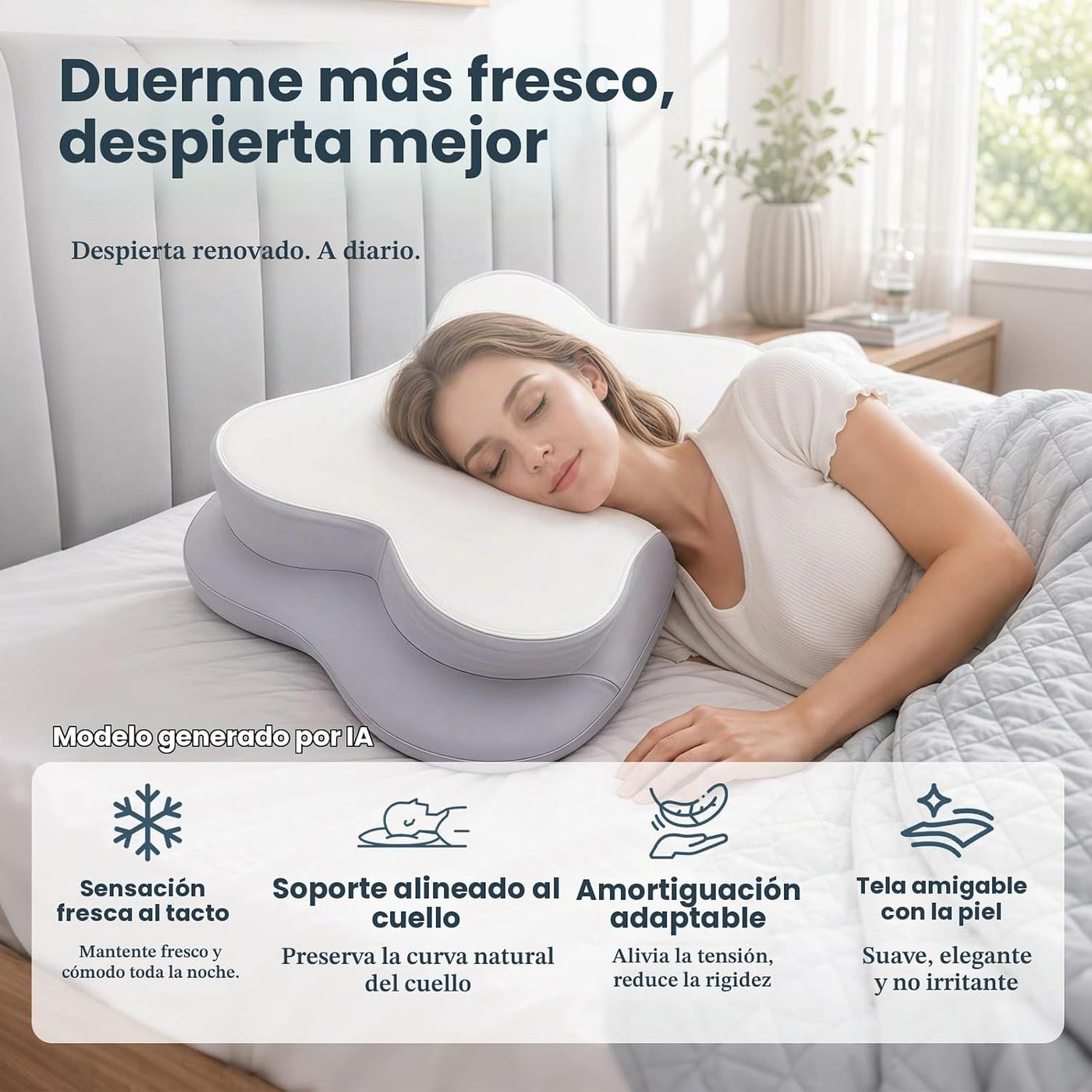LOHAIGPJ Almohada de espuma viscoelástica cervical mejorada 2.0 2.0...