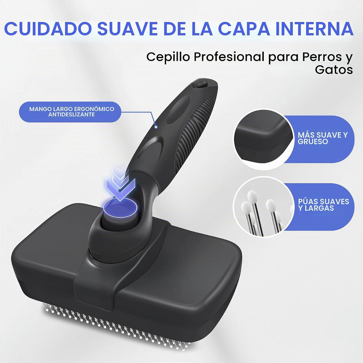 Cepillo de limpieza autolimpiante, kit profesional 5 en 1 de aseo d...