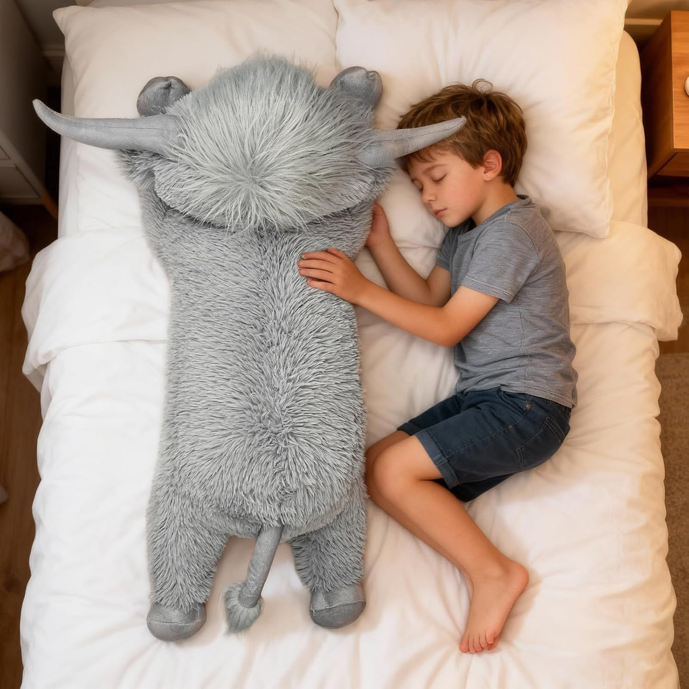 WDXDSOB Peluche de vaca gigante gris de las Highlands de 38.5 pulga...
