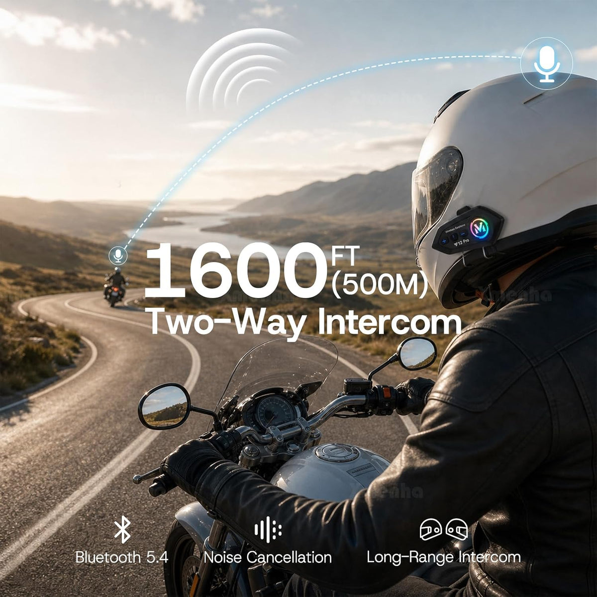 Sistema de comunicación de altavoces de auriculares Bluetooth de |...