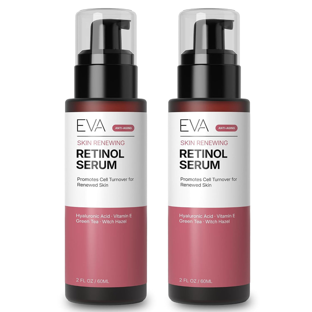 Eva Naturals Suero de retinol, ácido hialurónico y líneas finas, 2...