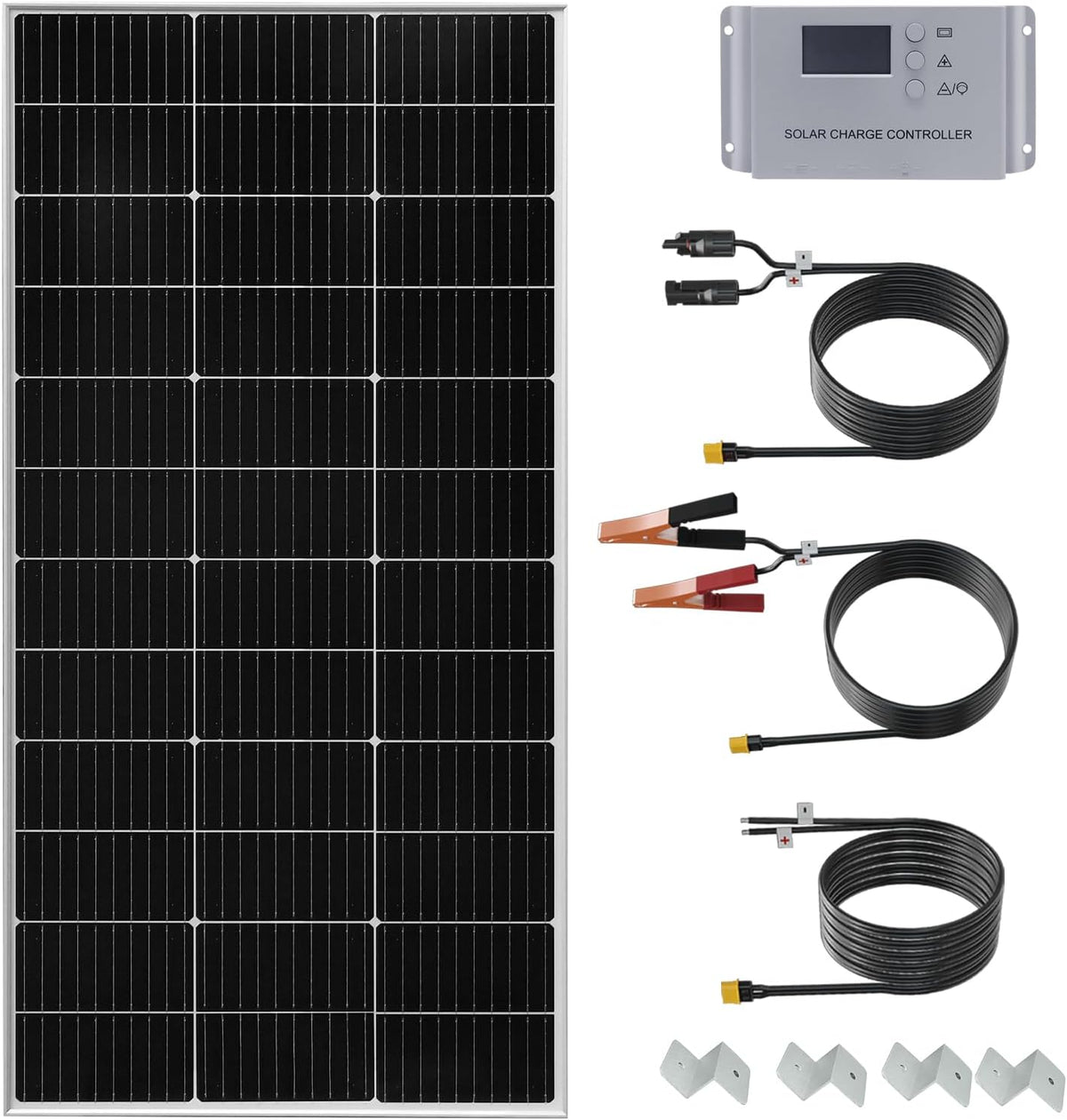 WUZECK - Kit de iniciación de panel solar de 120 vatios y 12 voltio...