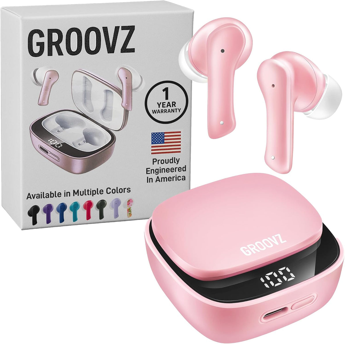Auriculares verdaderamente inalámbricos Groovz con estuche de carga...