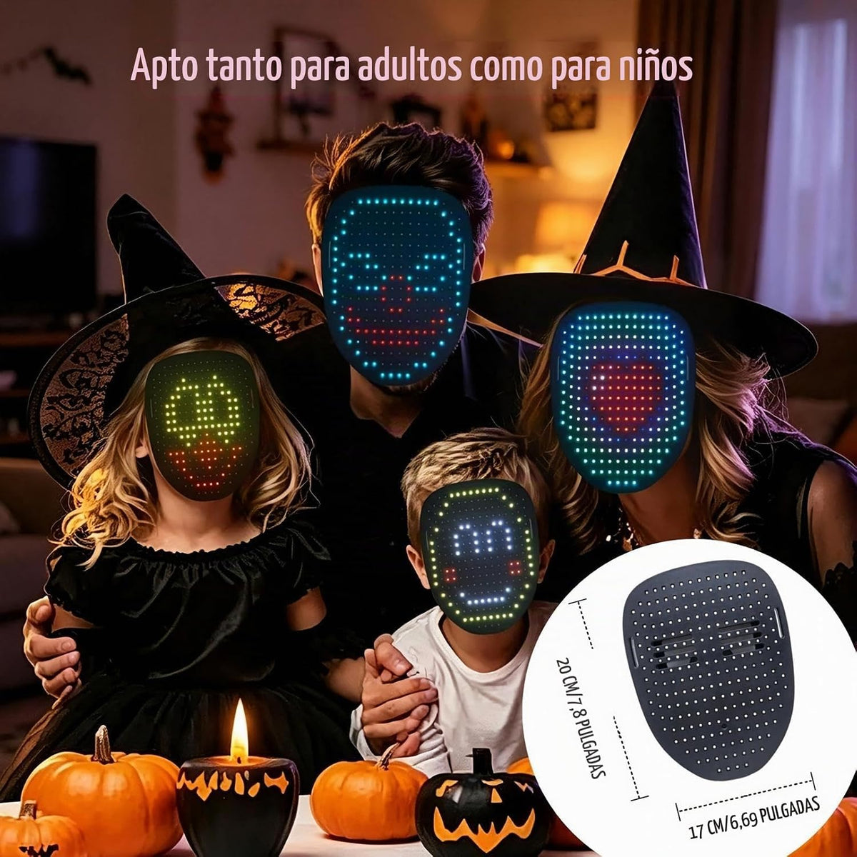 Máscara con luz LED con detección de gestos, juguetes para niños, r...