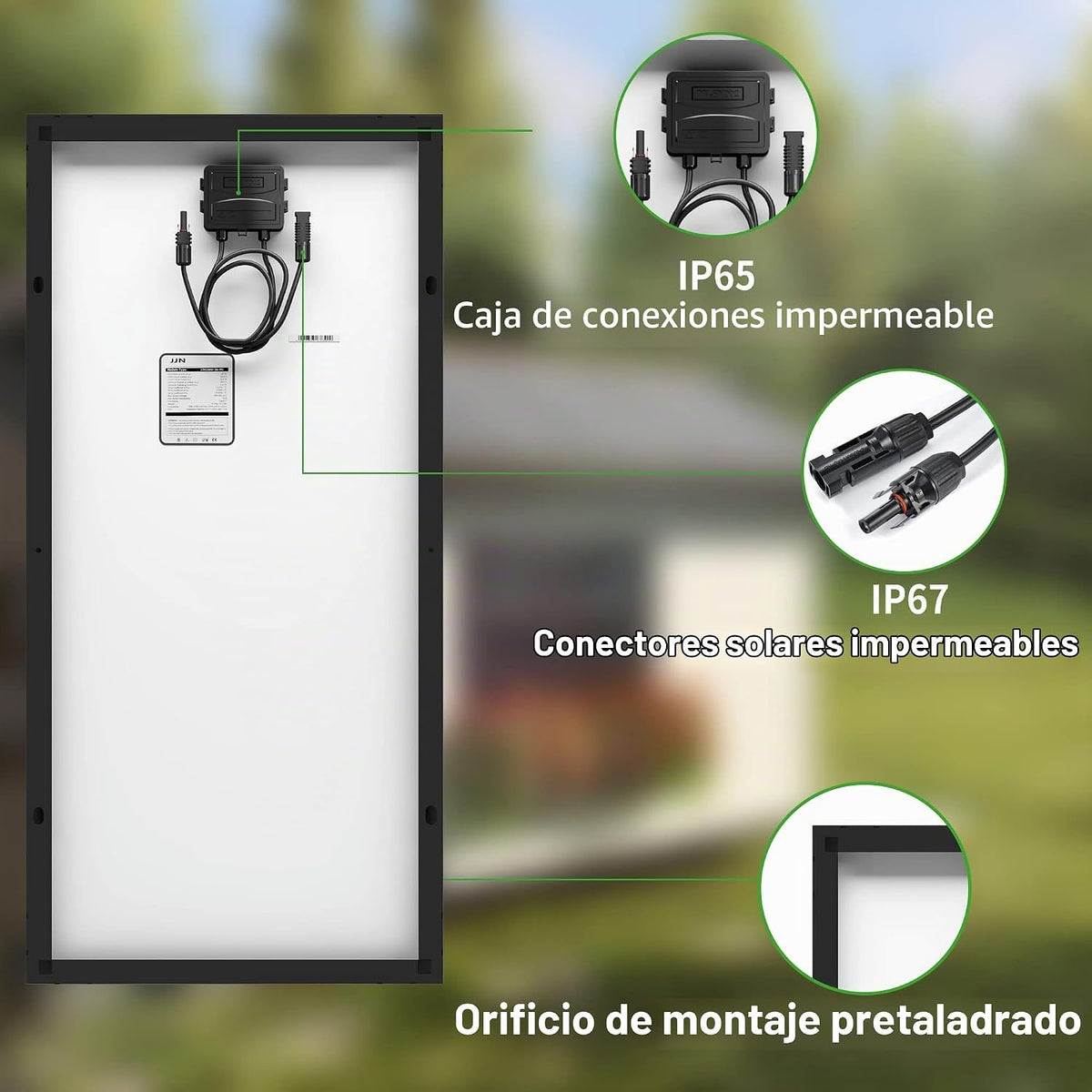 JJN Los paneles solares de 200W, 2 PC 100W, eficacia alta del 23% |...