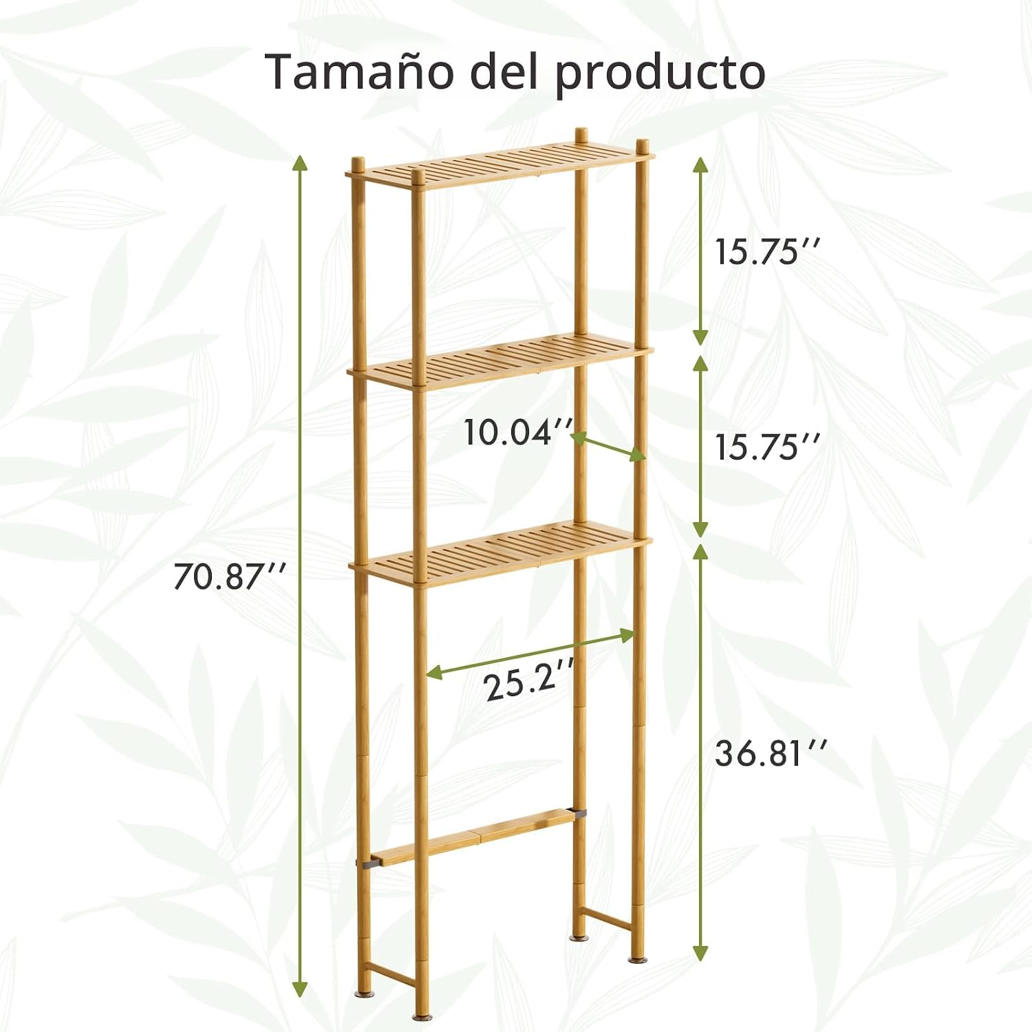AmazerBath Estante de almacenamiento de bambú sobre el inodoro, est...