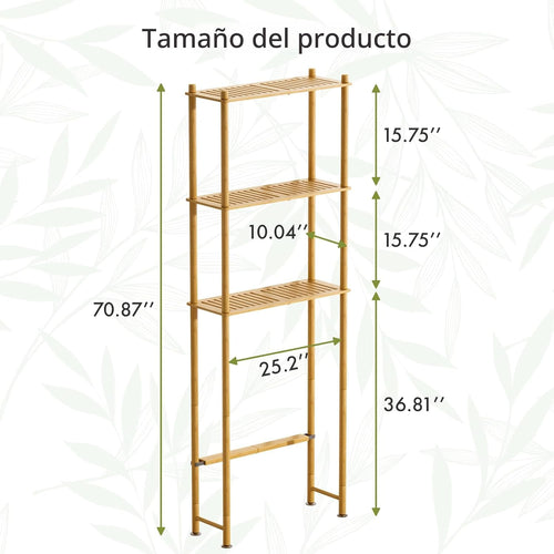 AmazerBath Estante de almacenamiento de bambú sobre el inodoro, est...