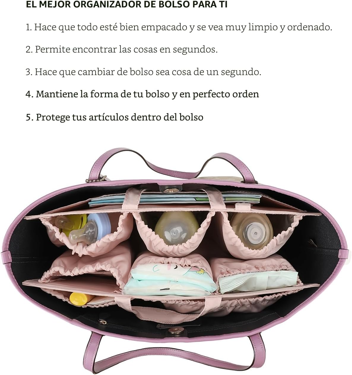 Lmbabter Organizador extraíble con bolsillo aislado, bolsa de pañal...