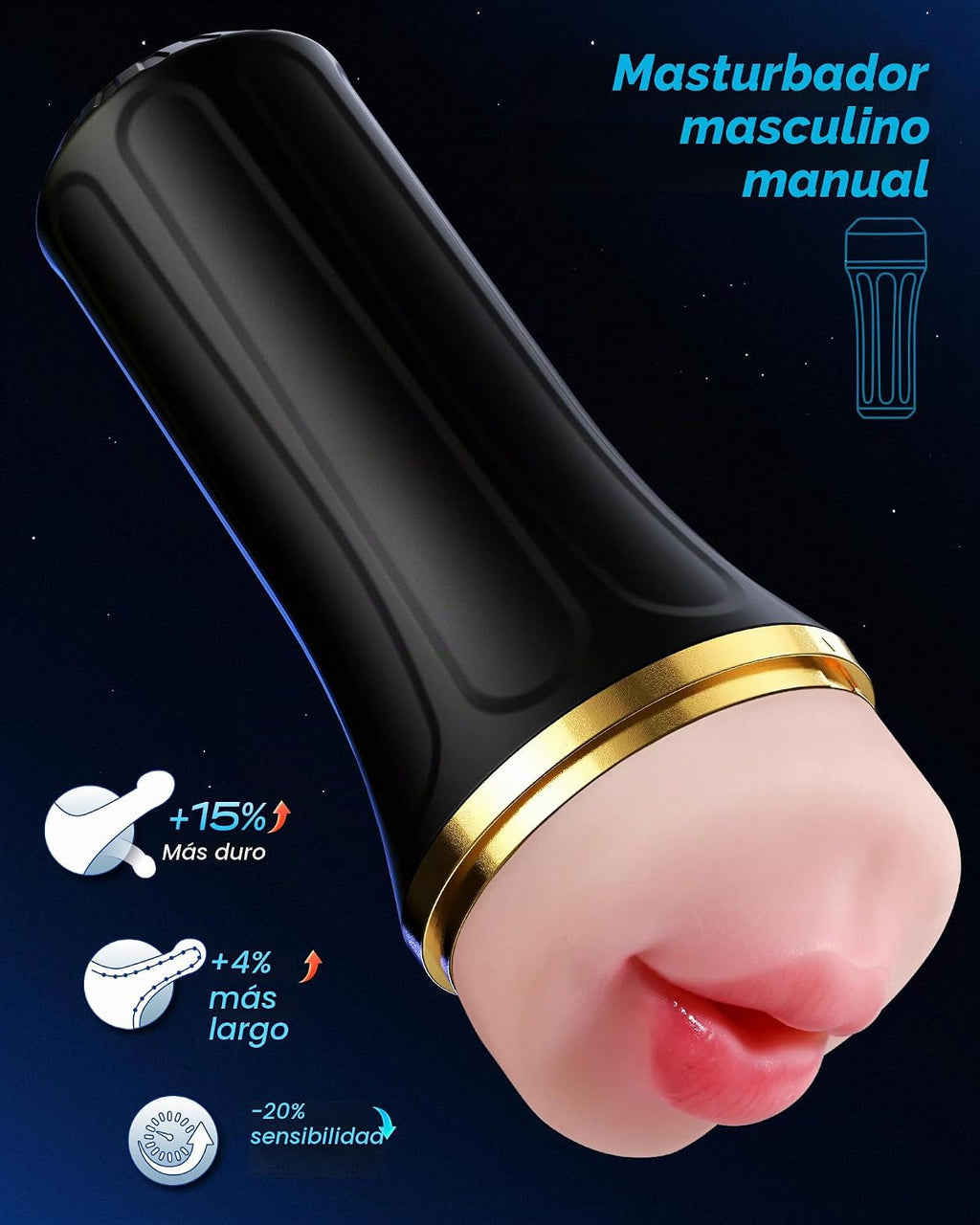 EINSEO Masturbador masculino Juguetes para adultos, 7.5 pulgadas, b...