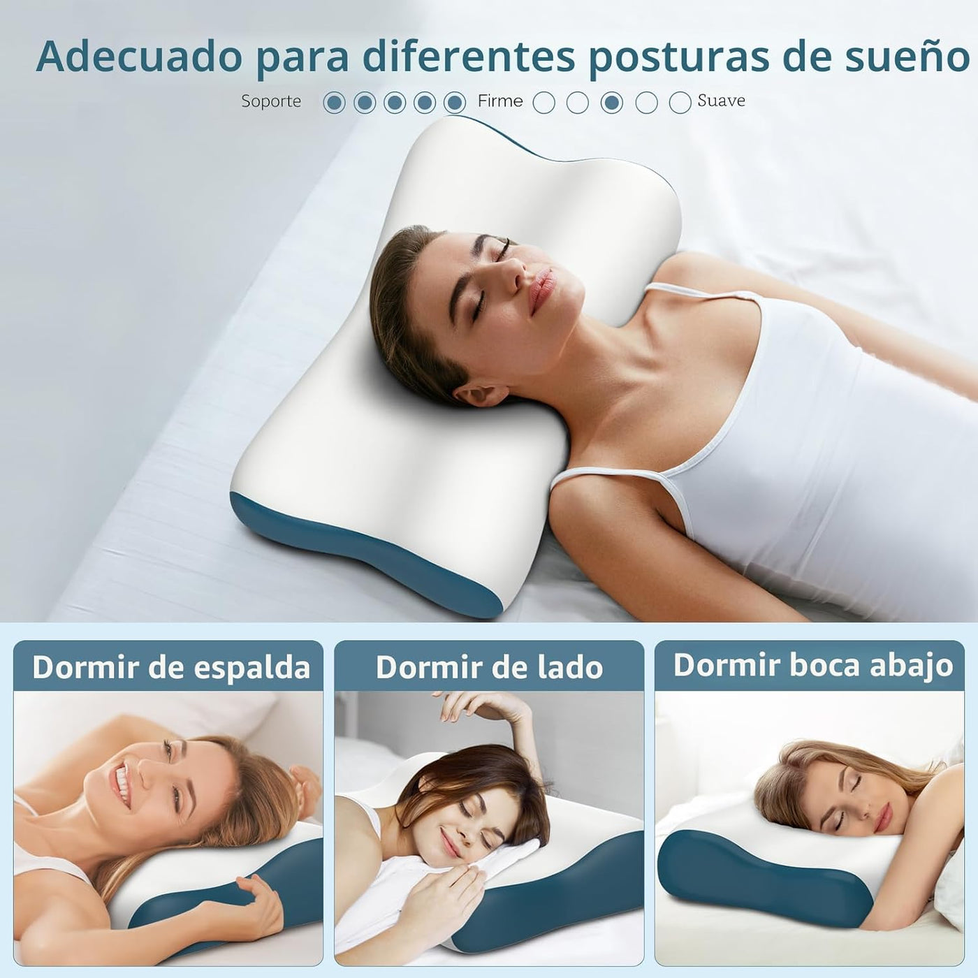 Almohada cervical para aliviar el dolor de cuello, almohadas de esp...